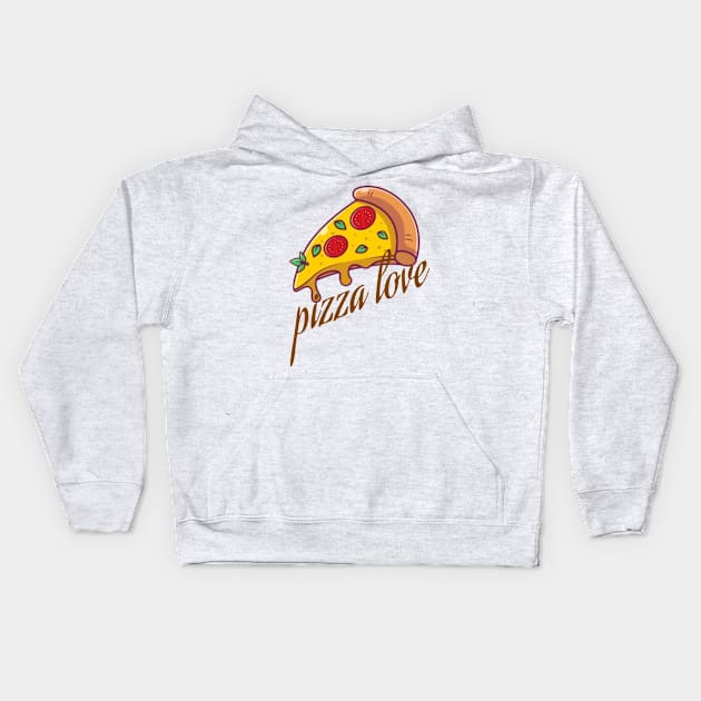 pizza love shiry Kids Hoodie by NoorAlbayati93